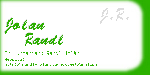 jolan randl business card